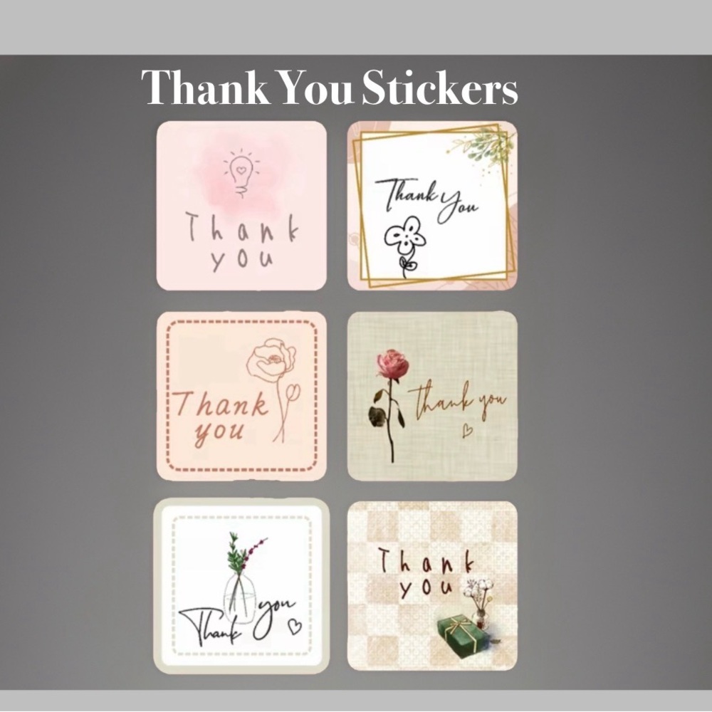 Thank You Design Stickers 100ct~(Boutique) ~NEW~ 1.18” square - Picture 3 of 4